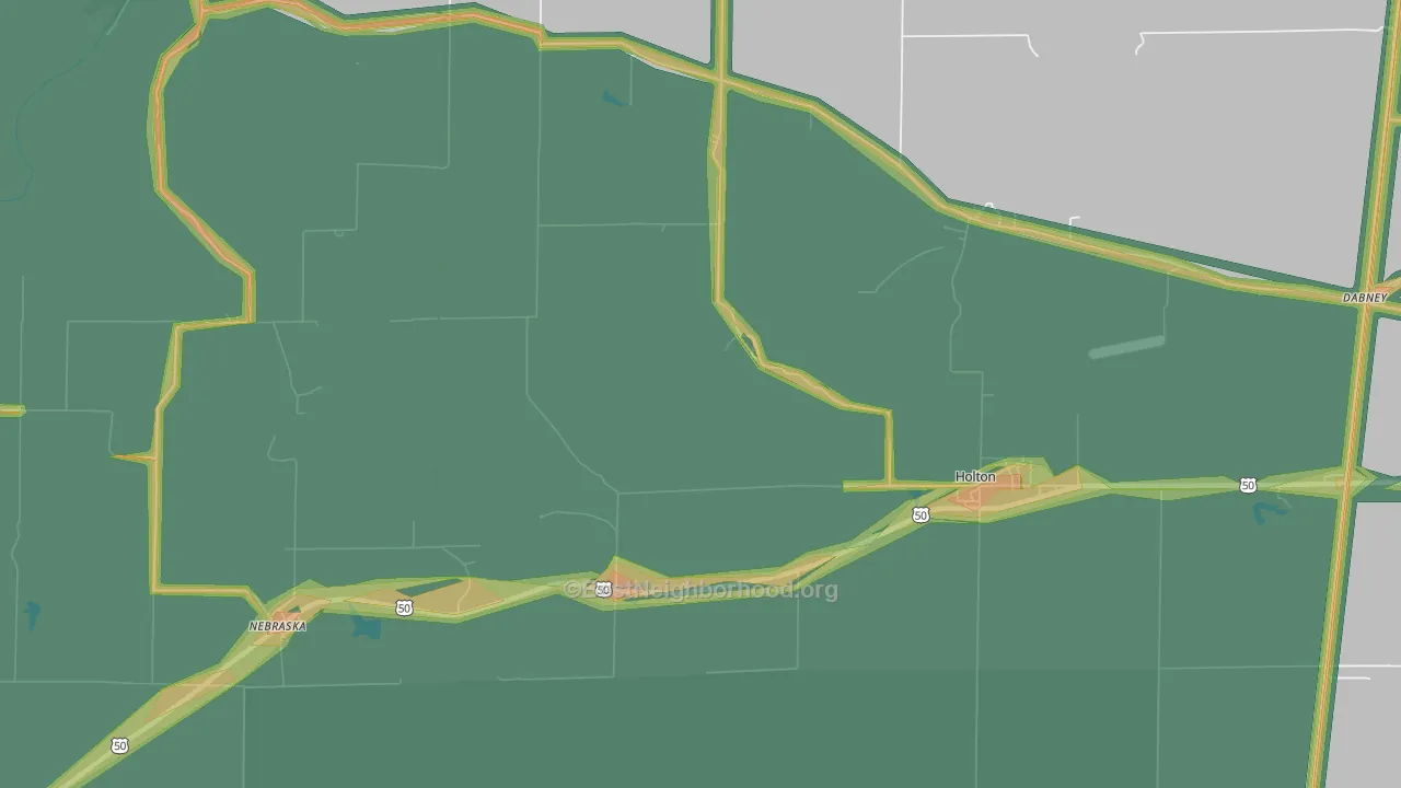 Otter Village, IN Map of Noise Levels in Otter Village