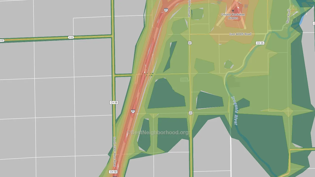 Otto, IL Map of Noise Levels in Otto