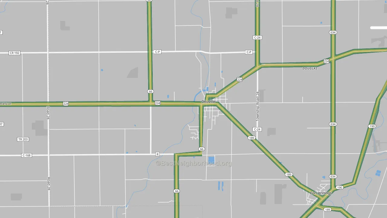 Ottoville, OH Map of Noise Levels in Ottoville