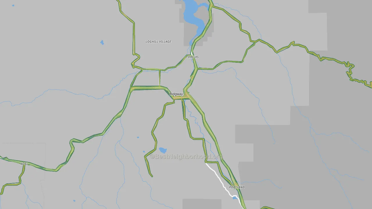 Ouray County, CO Map of Noise Levels in Ouray County