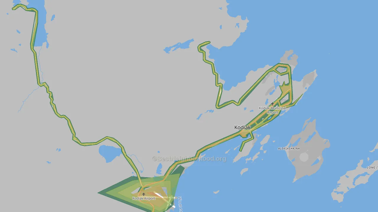 Ouzinkie, AK Map of Noise Levels in Ouzinkie