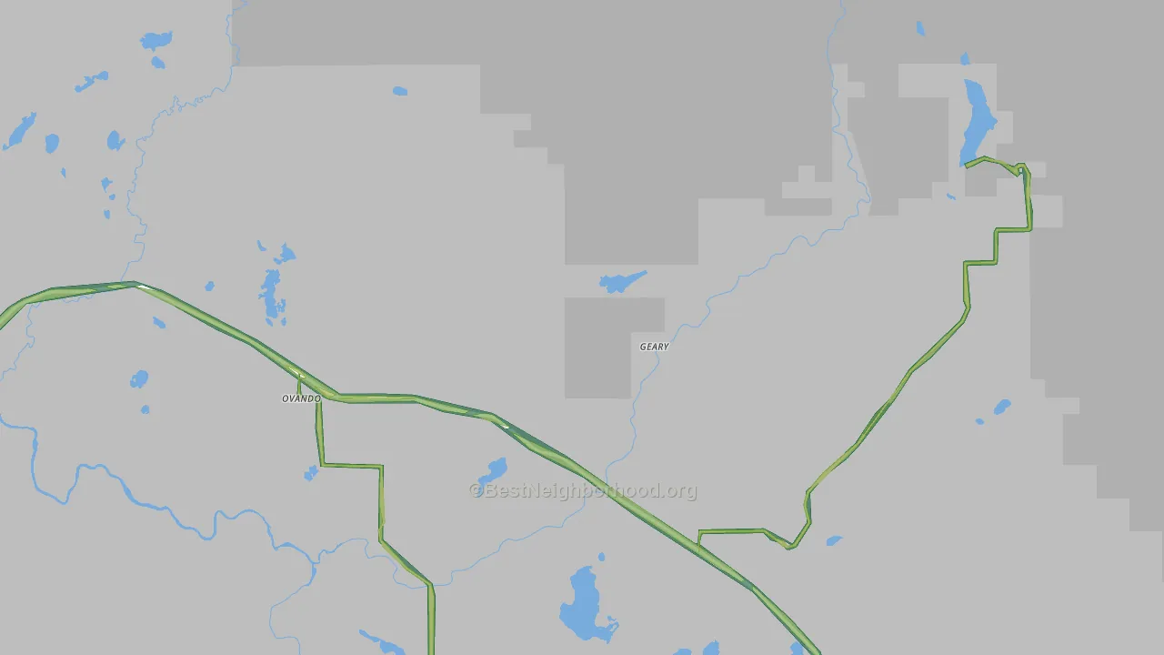 Ovando, MT Map of Noise Levels in Ovando