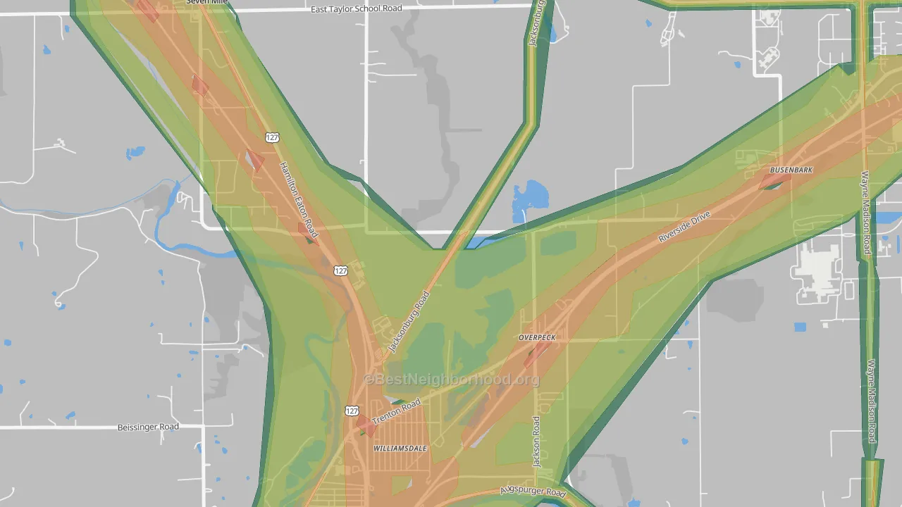 Overpeck, OH Map of Noise Levels in Overpeck
