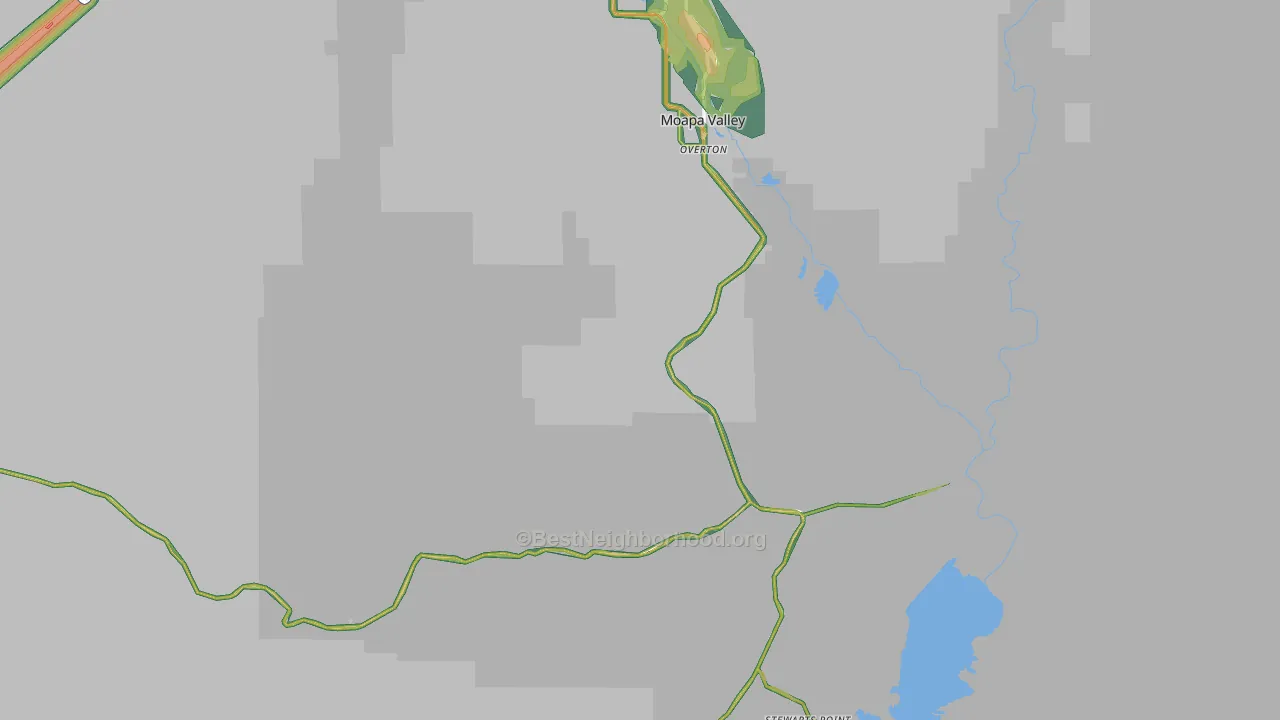 Overton, NV Map of Noise Levels in Overton