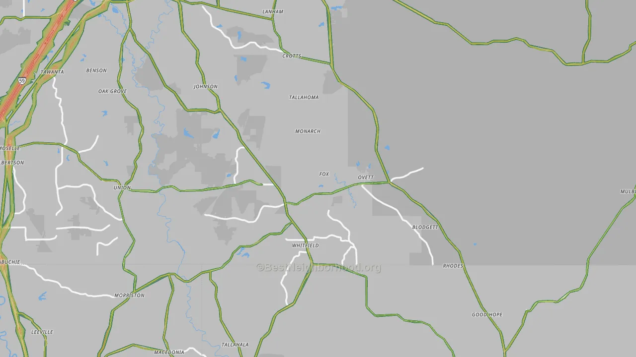 Ovett, MS Map of Noise Levels in Ovett