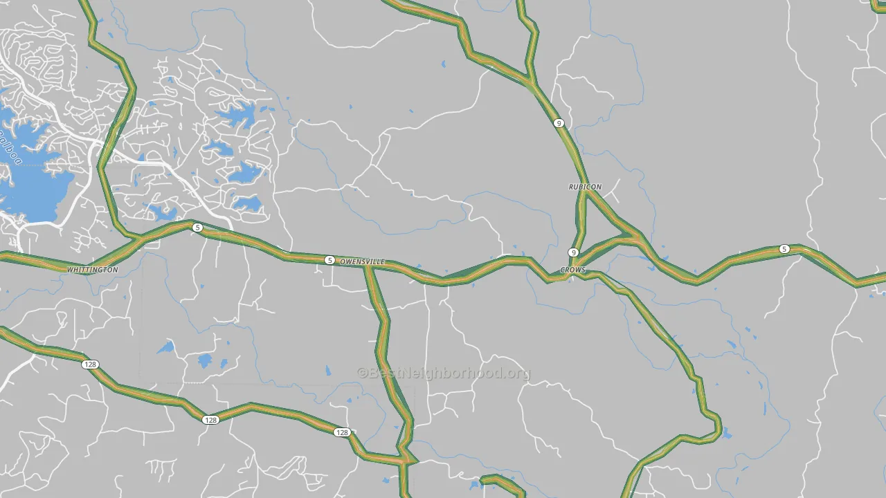 Owensville, AR Map of Noise Levels in Owensville