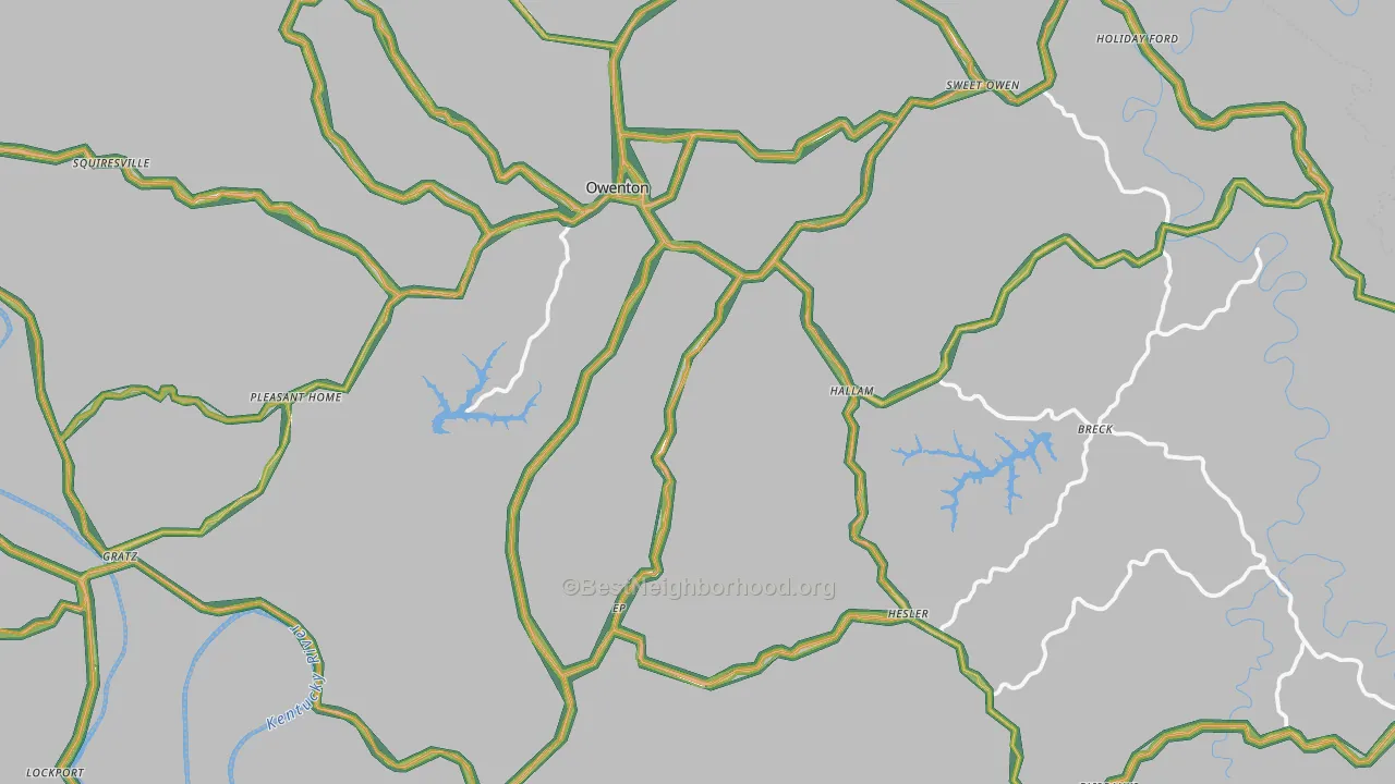 Owenton, KY Map of Noise Levels in Owenton