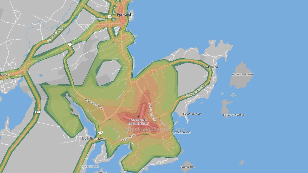 Owls Head, ME Map of Noise Levels in Owls Head