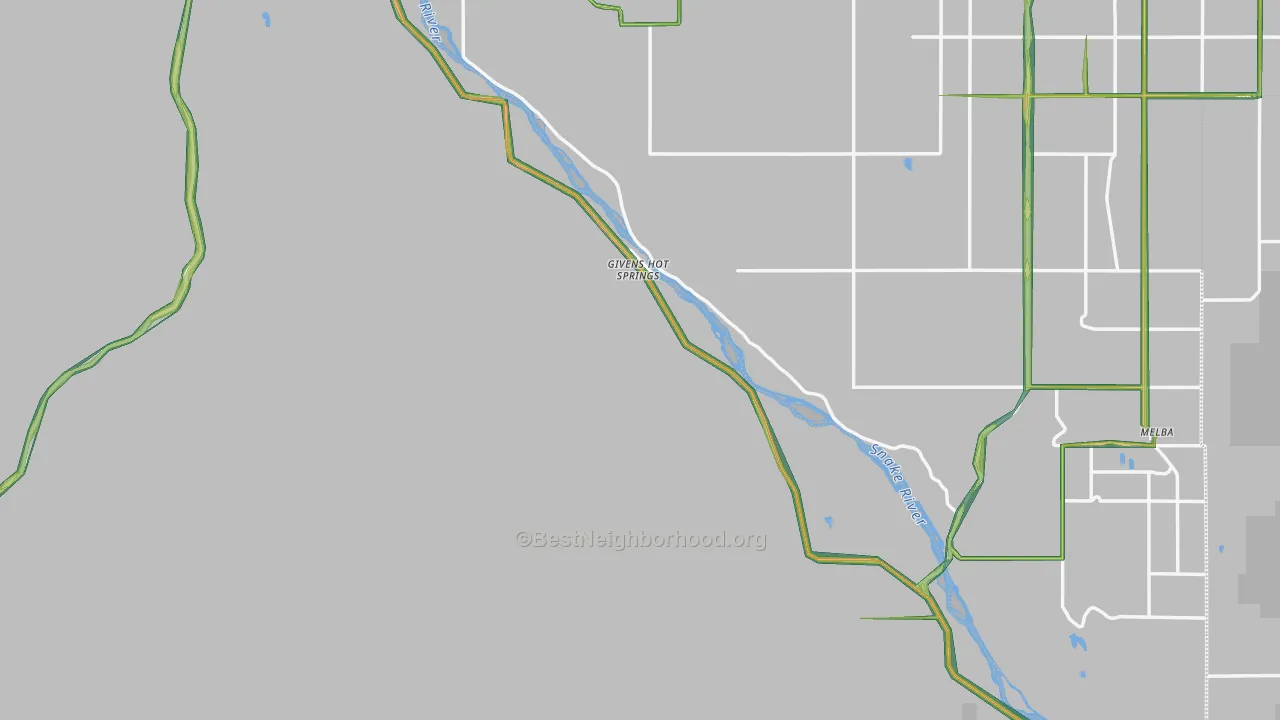 Owyhee County, ID Map of Noise Levels in Owyhee County