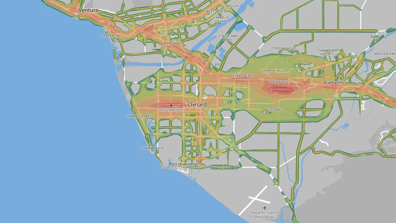 Oxnard, CA Map of Noise Levels in Oxnard