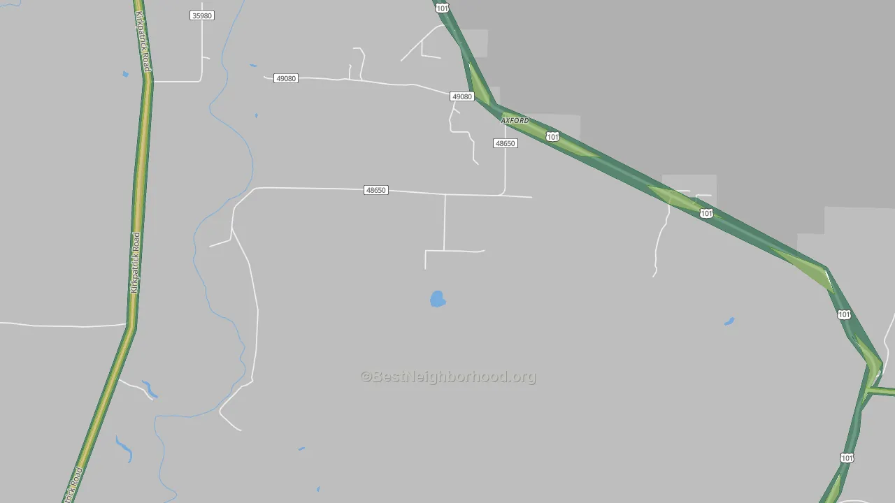 Oyhut, WA Map of Noise Levels in Oyhut