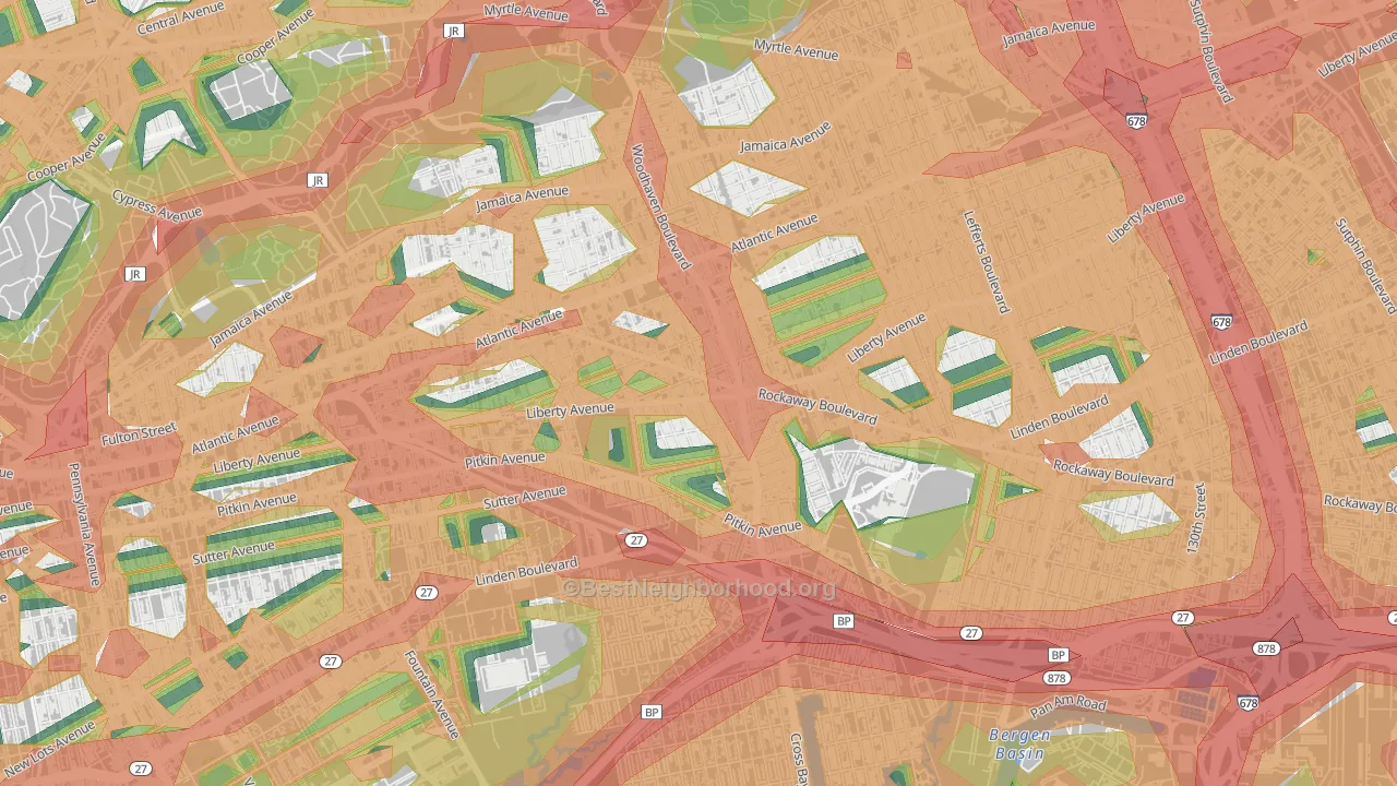 Ozone Park, Queens, NY Map of Noise Levels in Ozone Park