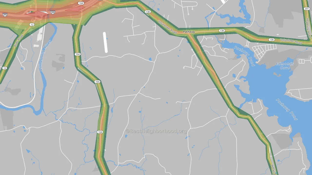 Pachaug, CT Map of Noise Levels in Pachaug