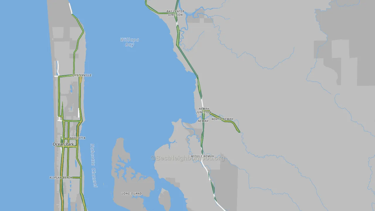 Pacific County, WA Map of Noise Levels in Pacific County