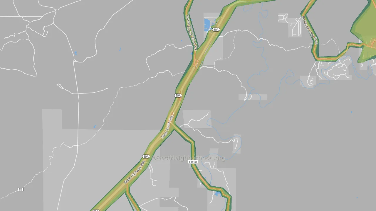 Page Springs, AZ Map of Noise Levels in Page Springs
