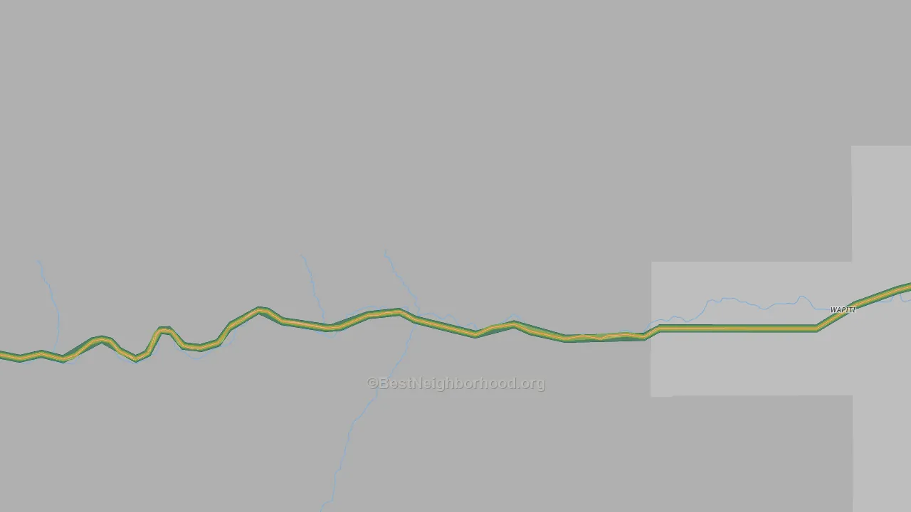 Pahaska Tepee, WY Map of Noise Levels in Pahaska Tepee