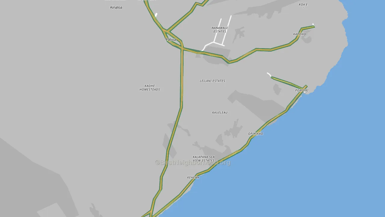 Pahoa, HI Map of Noise Levels in Pahoa