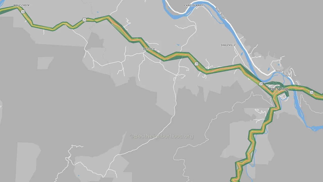 Paint Rock, NC Map of Noise Levels in Paint Rock