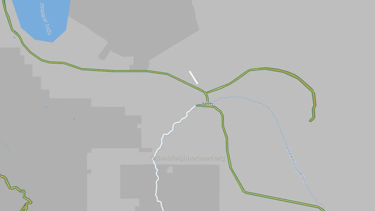 Paisley, OR Map of Noise Levels in Paisley