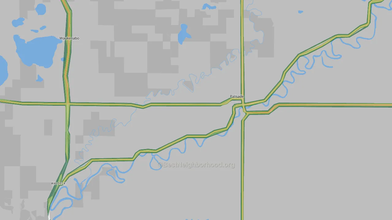 Palisade, MN Map of Noise Levels in Palisade