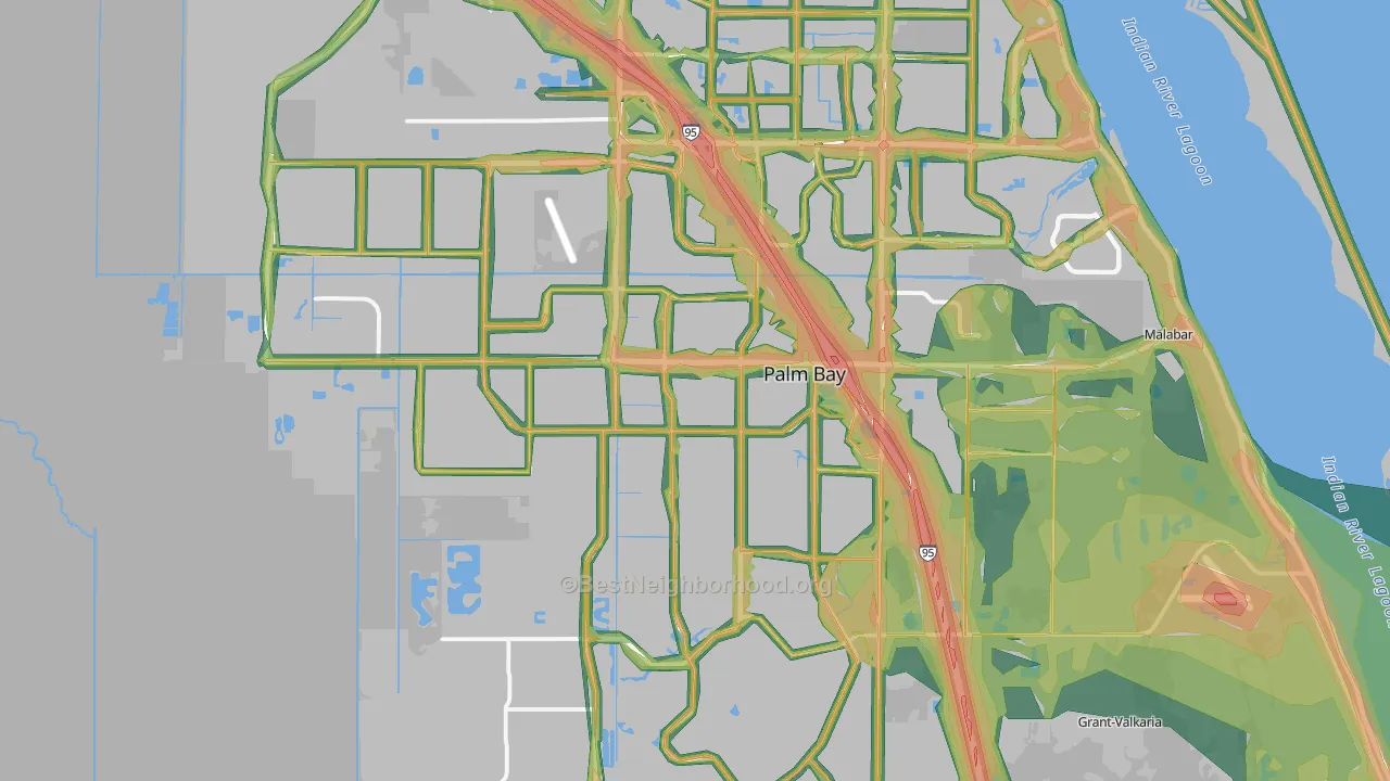 Palm Bay, FL Map of Noise Levels in Palm Bay