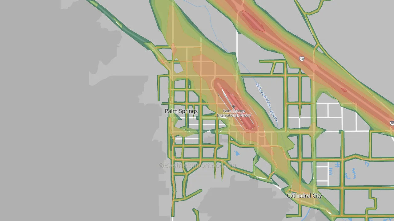 Palm Springs, CA Map of Noise Levels in Palm Springs