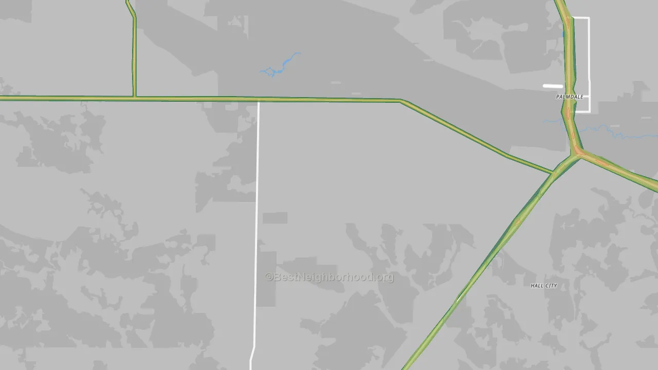 Palmdale, FL Map of Noise Levels in Palmdale