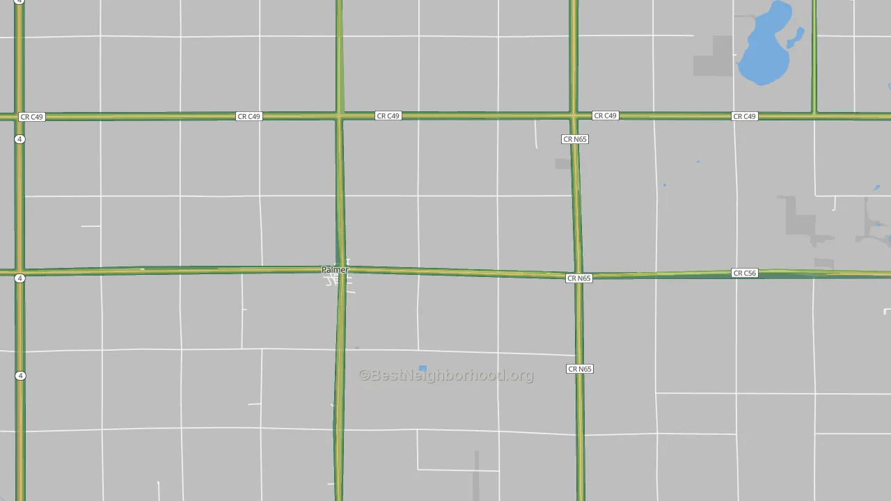 Palmer, IA Map of Noise Levels in Palmer