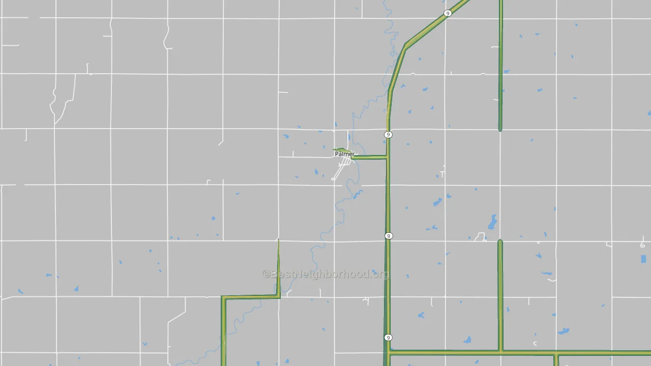 Palmer, KS Map of Noise Levels in Palmer