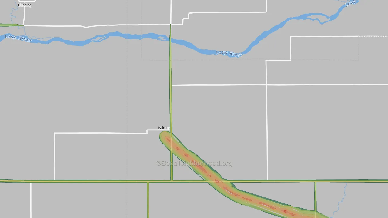 Palmer, NE Map of Noise Levels in Palmer