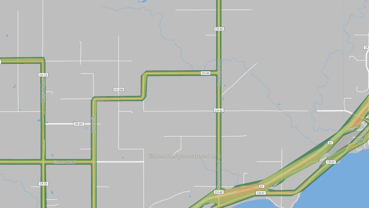 Palmers, MN Map of Noise Levels in Palmers