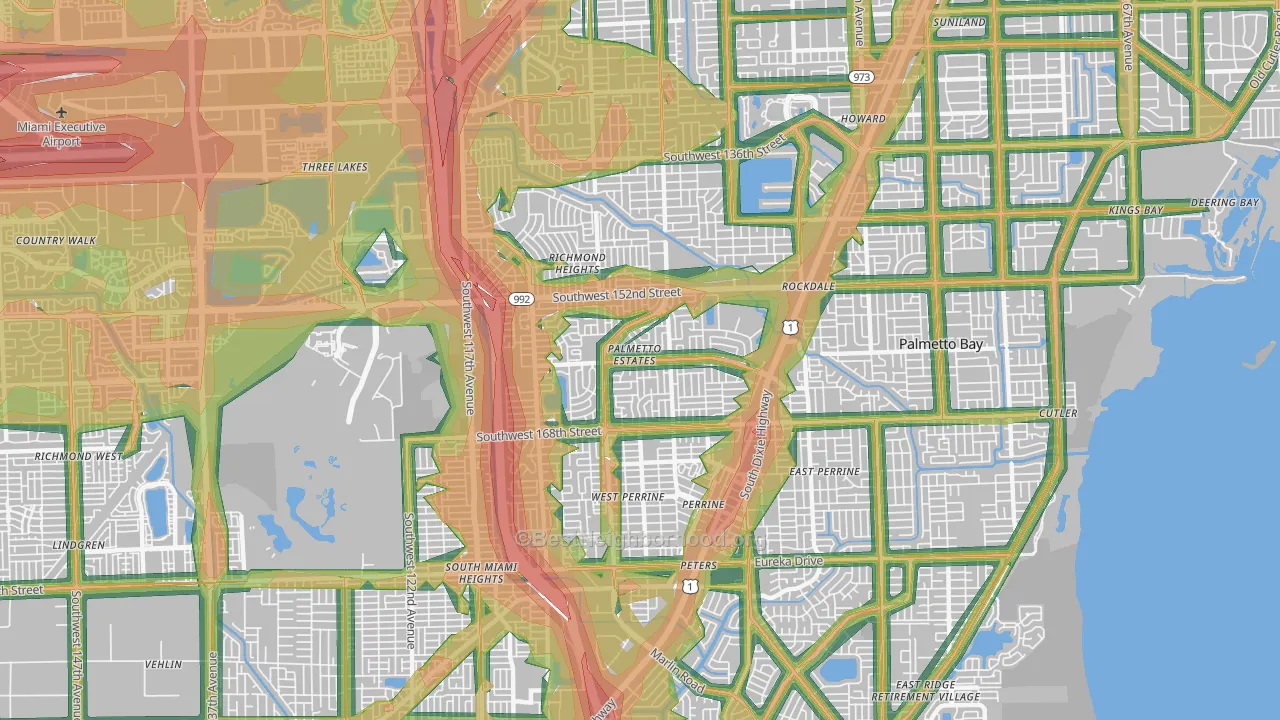 Palmetto Estates, FL Map of Noise Levels in Palmetto Estates