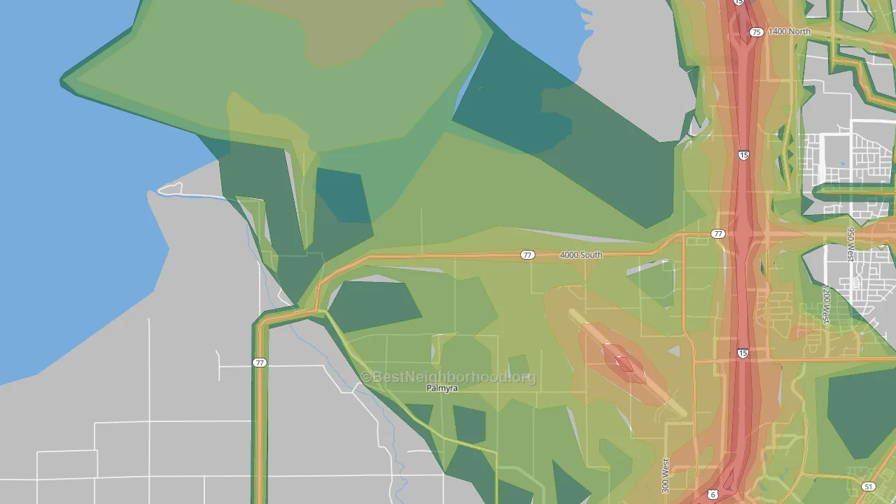 Palmyra, UT Map of Noise Levels in Palmyra