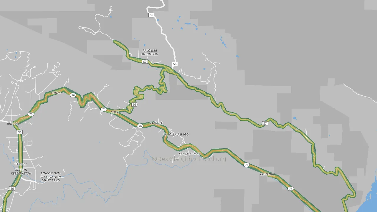 Palomar Mountain, CA Map of Noise Levels in Palomar Mountain