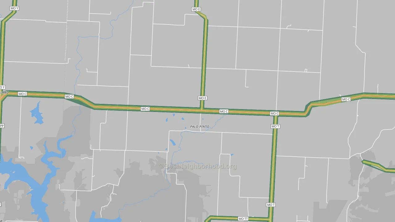 Palopinto, MO Map of Noise Levels in Palopinto