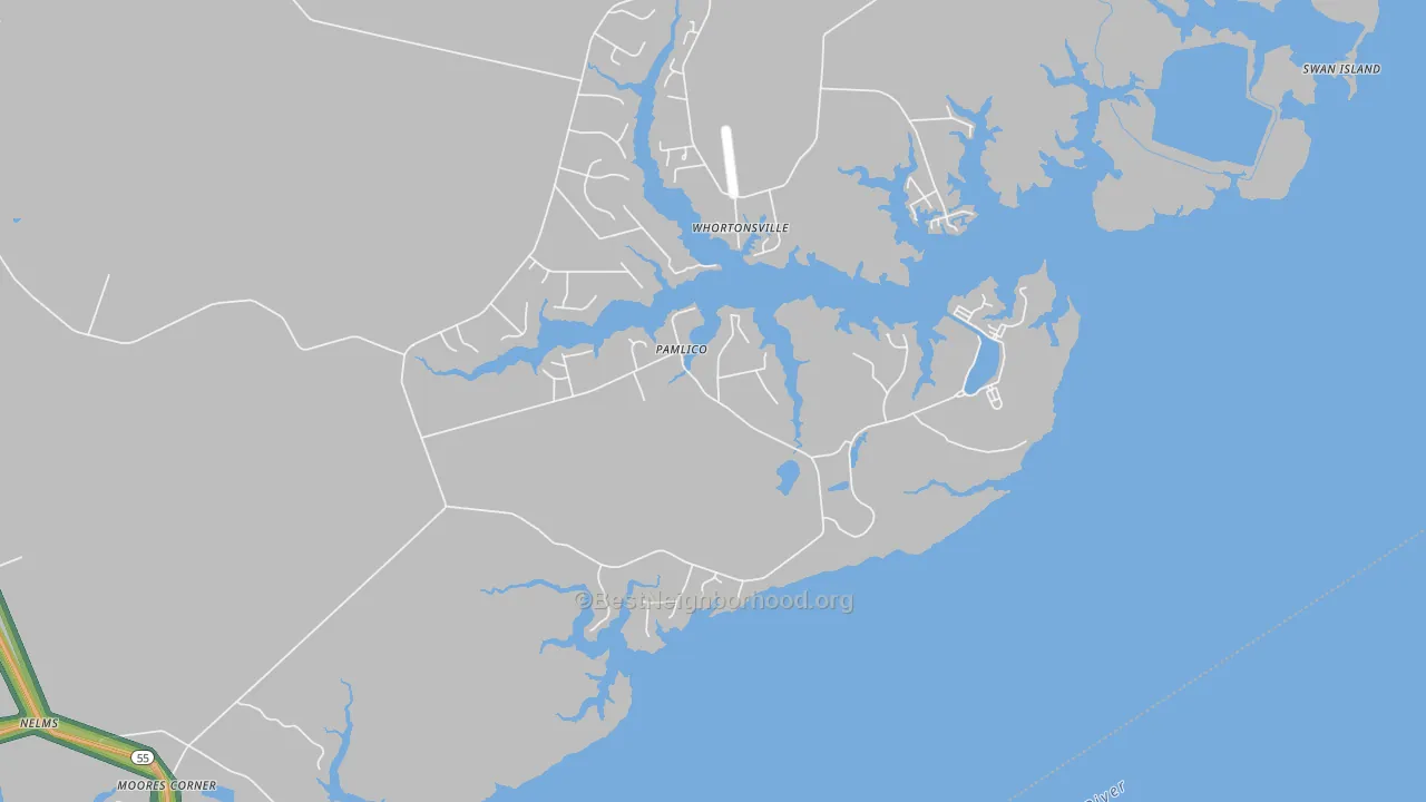 Pamlico, NC Map of Noise Levels in Pamlico
