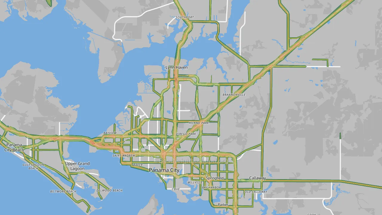 Panama City, FL Map of Noise Levels in Panama City
