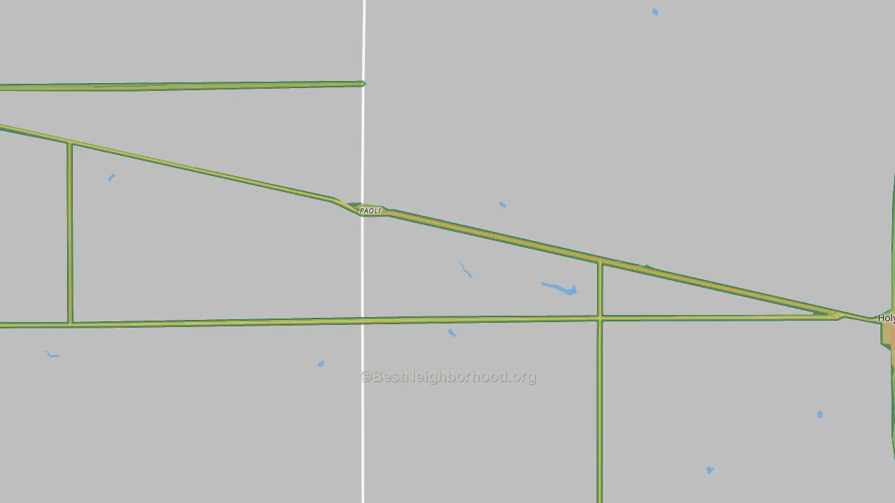 Paoli, CO Map of Noise Levels in Paoli