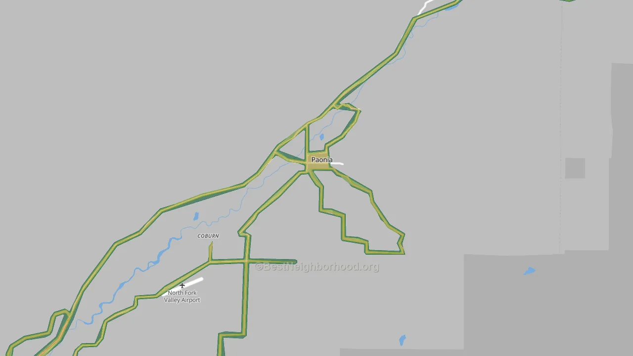 Paonia, CO Map of Noise Levels in Paonia