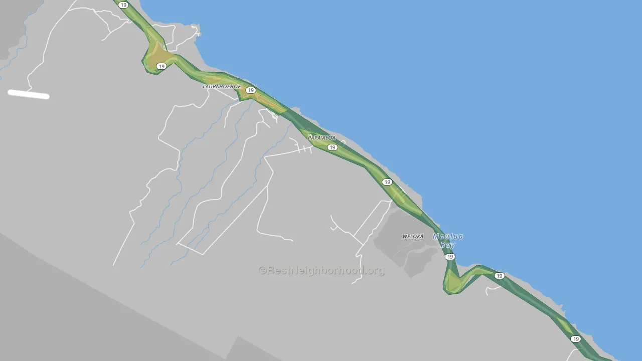 Papaaloa, HI Map of Noise Levels in Papaaloa