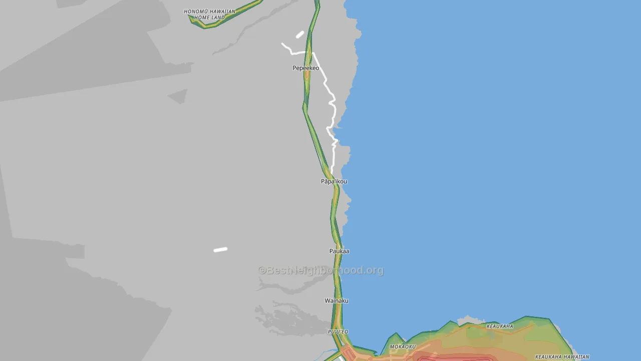 Papaikou, HI Map of Noise Levels in Papaikou