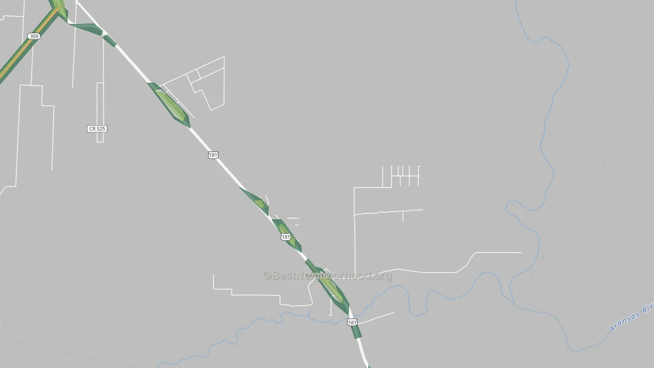 Papalote, TX Map of Noise Levels in Papalote