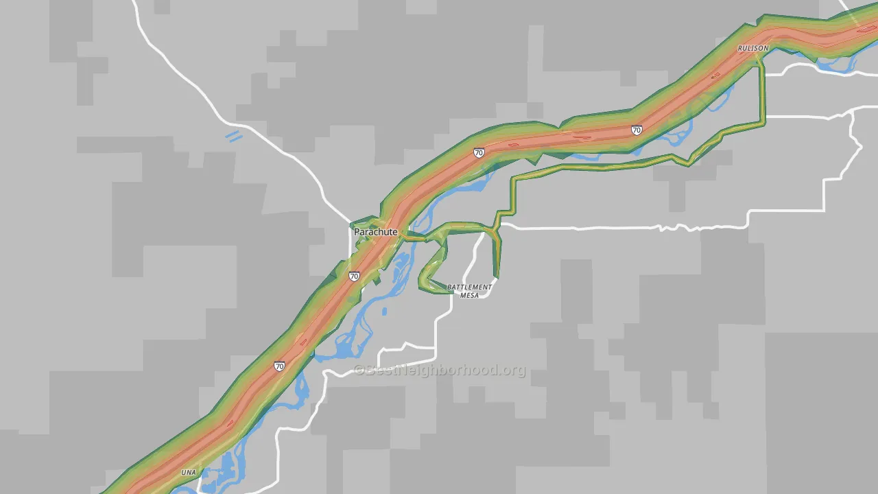 Parachute, CO Map of Noise Levels in Parachute
