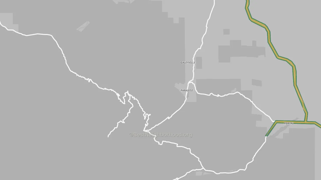Paradise, AZ Map of Noise Levels in Paradise