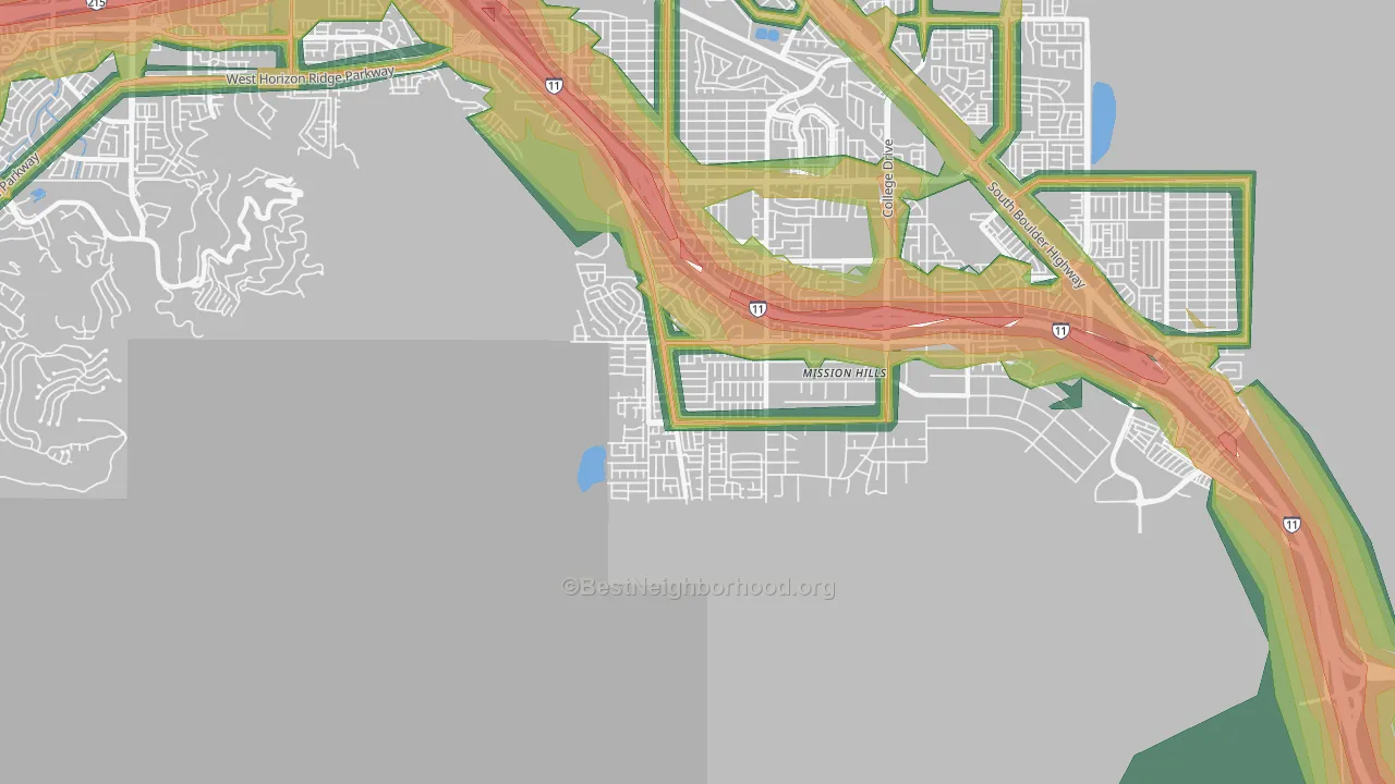Paradise Hills, Henderson, NV Map of Noise Levels in Paradise Hills