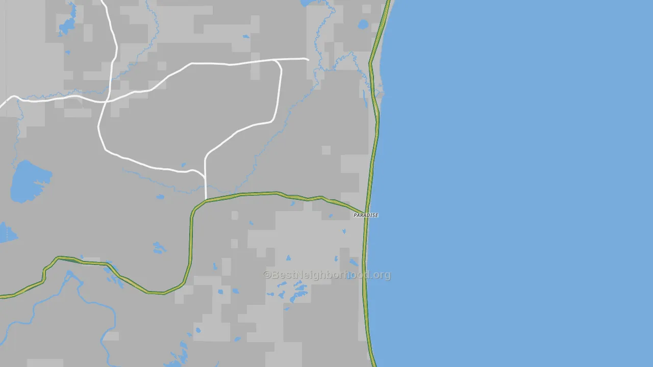 Paradise, MI Map of Noise Levels in Paradise