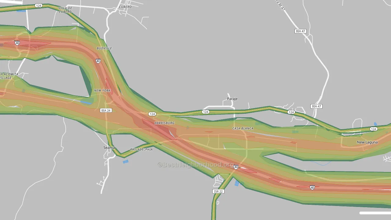 Paraje, NM Map of Noise Levels in Paraje