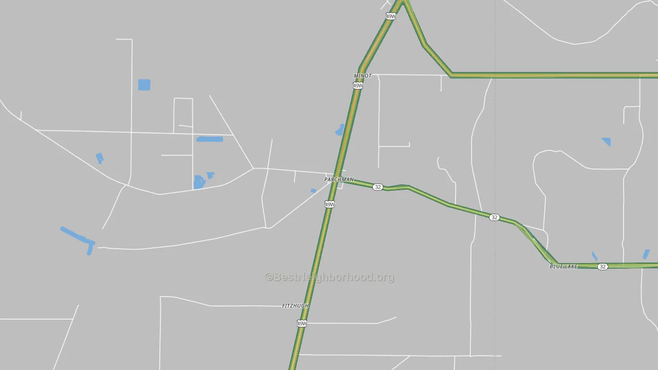 Parchman, MS Map of Noise Levels in Parchman