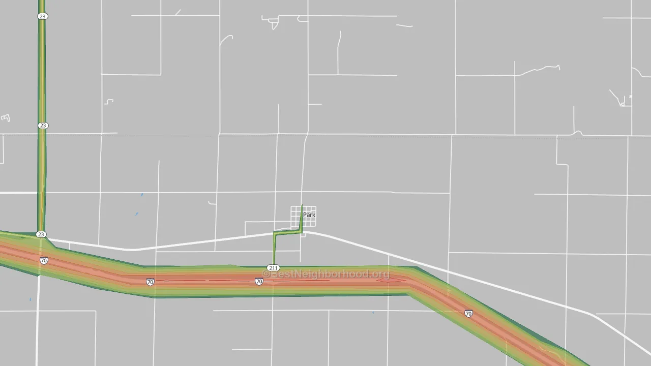 Park, KS Map of Noise Levels in Park