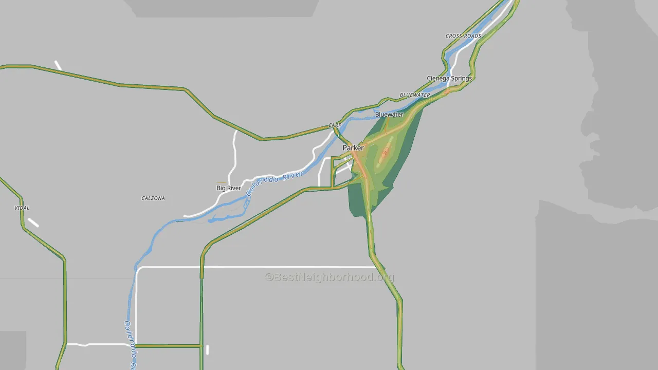 Parker, AZ Map of Noise Levels in Parker